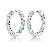 Pendientes de damas Joyas de moda Joyas esterlinas Pendientes de plata clásica diseño redondo brillante Pendientes simples elegantes pendientes ui