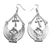 Pendientes de diosas egipcias con temática cultural que ofrecen una textura de aleación atemporal, adecuados para amantes de la historia, mujeres históricas, One Size, como se describe, como se