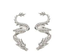 Pendientes de dragón sin perforación, 1 par de aretes de clip para cartílago de hélice Y2K para mujeres y hombres, geniales, hip hop, punk, gótico, retro, moda, regalo atrevido, joyería vanguardista