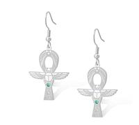 Pendientes de Egipción de acero inoxidable con diseño de ojo de Horus, escarabajo, Ankh, joyería de Egipto, regalos para mujer, talla única, Acero inoxidable, Sin piedra preciosa