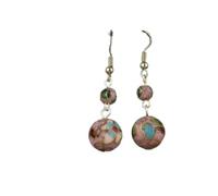 Pendientes de esmalte，Funky Pendientes Pendientes colgantes con cuentas Vintage Cloisonne de 14mm, joyería artesanal tradicional china, pendientes coloridos esmaltados for mujer, accesorios de gancho