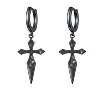 Pendientes de espada negra de plata de ley 925, daga gótica, espada, cuchillo, pendientes colgantes, daga, regalo unisex para mujeres, hombres