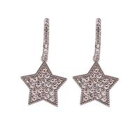 Pendientes de estrella colgante y circonitas de plata 925