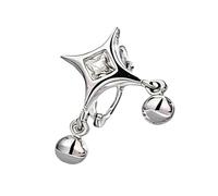 Pendientes de estrella de 4 puntos de aleación para el uso diario y ocasiones especiales, pendientes de carne minimalistas de cristal accesorios de oreja de fiesta de moda plata atornillada