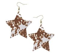 Pendientes de estrella de cuero blanco de moda para mujer - 5c762f1816e2df05ad7ebf5f2c76df1 joyería colgante impresa, colgantes de aro ligeros de moda, talla única, Cuero