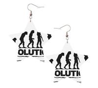 Pendientes de estrella de cuero blanco para mujer, diseño de evolución de culturismo, colgantes de moda, recuerdos de fiesta, talla única, Cuero