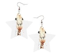 Pendientes de estrella de cuero blanco para mujer, joyería colgante con estampado de jirafa, colgantes de moda, recuerdos de fiesta, talla única, Cuero