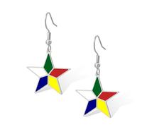 Pendientes de estrella drusa para mujer, acero inoxidable, símbolo de druzismo, color de estrella de cinco puntas, joyería religiosa, Adjustable, Acero inoxidable, Sin piedra preciosa