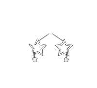 Pendientes de estrella hueca para mujer, pendientes sencillos de plata de ley 925
