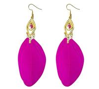 Pendientes de estrellas estilo de moda retro hojas de moda de plumas largas Piedra femenina para mujeres