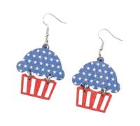 Pendientes De Estrellas Patrióticas Con Un Toque Vintage Colgante Oído Único Para Celebrarnos Patrimonio Del 4 Julio Para Tema Del Festival Pendientes