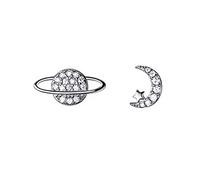 Pendientes de estribos de planeta asimétrico para mujeres joyas finas