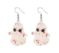 Pendientes De Fantasmas De Halloween - Pendientes De Halloween Con Fantasmas De Calabaza 5x3 Cm | Pendientes De Halloween De Resina Iluminada, Pendientes Hallloween Fantasma De Calabaza Ligeros, Joyas