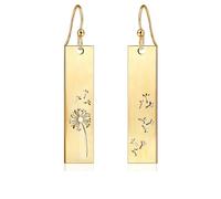 Pendientes de fase lunar para mujer, aretes bohemios de plata, aretes de bruja del ciclo lunar, aretes de barra larga con flor escandinava, Acero inoxidable, Sin piedra preciosa