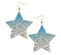 Pendientes de fiesta de agua de mar transparente para mujer, aretes colgantes de estrella brillante, joyería de gota de moda para salidas nocturnas, One Size, Cuero