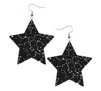 Pendientes de fiesta de constelación de adivinación estrellada para mujer, aretes colgantes de estrella brillante, joyería de gota de moda para salidas nocturnas, One Size, Cuero