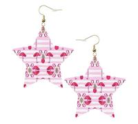 Pendientes de fiesta de flamenco tropical y piña de verano para mujer, aretes colgantes de estrella brillante, joyería de gota de moda para salidas nocturnas, One Size, Cuero