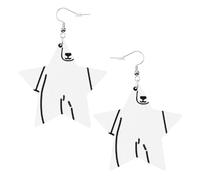 Pendientes de fiesta de oso polar para mujer, aretes colgantes de estrella brillante, joyería de gota de moda para salir por la noche, One Size, Cuero