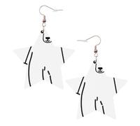 Pendientes de fiesta de oso polar para mujer, aretes colgantes de estrella brillante, joyería de gota de moda para salir por la noche, One Size, Cuero