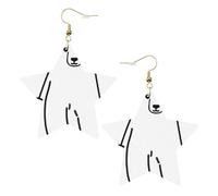 Pendientes de fiesta de oso polar para mujer, aretes colgantes de estrella brillante, joyería de gota de moda para salir por la noche, One Size, Cuero