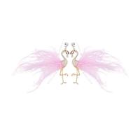 Pendientes De Flamenco De Que Brillan Cristales Elegantes La Aleación Emplumado Con Emplumado Accesorios Joyería Joyas Aretes Imitación Flamencos