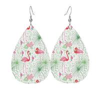 Pendientes de flamenco floral para mujer, aretes de gota de estrella festiva, joyería colgante elegante para celebraciones, One Size, Cuero