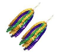 Pendientes de flecos de varios colores, ideales para carnavales, salidas nocturnas, cómodos aretes de flecos para festivales, One Size, como se describe, como se describe