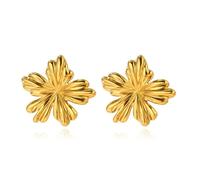 Pendientes de flor de rayo de sol chapados en oro de 18 quilates para mujer, pendientes de borlas vintage, regalos de joyería de moda para esposa madre, Acero inoxidable, Sin piedra preciosa