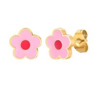 Pendientes de flores de color rosa delicada para mujeres 14k acero inoxidable lindo esmalte minimalista floral pequeños tachuelas hipoalergénica fiesta de boda de moda para su hija sobrina
