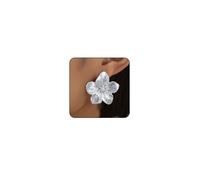 Pendientes de flores de oro para mujer, de plata, grandes, grandes, dorados, gruesos, margaritas, florales, de verano, joyería de moda, average, Cobre, Sin piedra preciosa