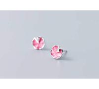 Pendientes de Flores de Plata S925 Estilo Femenino Arte Coreano Rosa Pétalos Arte Lotus Douxrose, LJBLEUSK