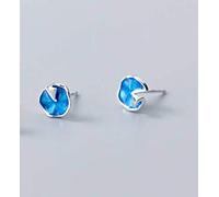 Pendientes de Flores de Plata S925 Estilo Femenino Arte Coreano Rosa Pétalos Lotus Art Douxblue, LJBLEUSK