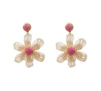 Pendientes de flores de rafia, joyería de paja tejida a, declaración para entusiastas de juvenil, hechos a mano
