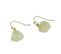 Pendientes De Fluorita Verde Natural Hechos A Mano para Mujer. Delicados Pendientes Colgantes con Gancho De Piedra Cruda Pequeña. Regalo De Joyería para Mujeres Y Niñas.