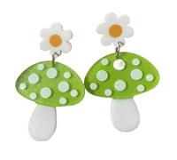Pendientes de fresa de champiñones de flor roja ACRYLIC Sweet Candy Mushroom Drop Change para mujeres