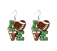 Pendientes de fútbol,Pendientes de fútbol para mujer - Pendientes colgantes de acrílico,Pendientes colgantes retro con diseño de amor de fútbol, pendientes colgantes de acrílico decorativos para muj