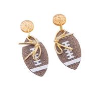 Pendientes de fútbol premium con arco de brillo, joyería de acrílico galvanizada, ideal para el día del juego, eventos deportivos y uso diario