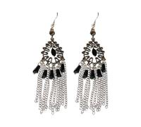 Pendientes de gancho con flecos y cadena de gota de agua, aretes de estilo único y atrevido