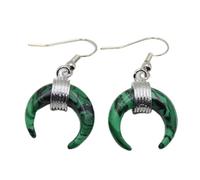 Pendientes de gancho de media luna de color plateado, amatistas naturales, cristal rosa, lapislázuli, piedra de ojo de tigre, pendientes colgantes para mujer, malaquita