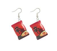 Pendientes de gancho pequeños de simulación de moda con diseño de comida chile, joyería de decoración, regalos para niñas y mujeres, aretes de plata, talla única, como se describe, como se describe