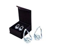 Pendientes de Germanio con Magnetoterapia para Mujer - Pendientes de Drenaje para la Pérdida de Peso, de Uso Diario (Silver)
