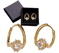 Pendientes de Germanio con Magnetoterapia, Terapia Magnética Avanzada, Pendientes de Drenaje Linfático para la Pérdida de Peso, Pendientes de Terapia Magnética para Uso Diario (Dorado)