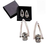 Pendientes de Germanio con Magnetoterapia, Terapia Magnética Avanzada, Pendientes de Drenaje Linfático para la Pérdida de Peso, Pendientes de Terapia Magnética para Uso Diario (Gris)