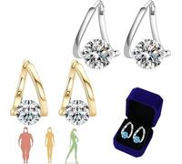 Pendientes de germanio linfático, aretes de drenaje linfático, aretes de germanio linfático, aretes magnéticos para mujer, talla única, Piedra de germanio, diamantes de imitación, acero inoxidable