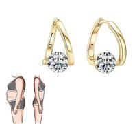Pendientes de germanio linfático, aretes de magnetoterapia linfática, aretes de drenaje linfático, aretes magnéticos para mujer, talla única, Piedra de germanio, diamantes de imitación, acero