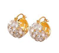 Pendientes De Gota Circulares Geométricos Con Colgante Cesta Con Incrustaciones Circonio Joyería Fiesta Para Novia Pendientes Ligeros