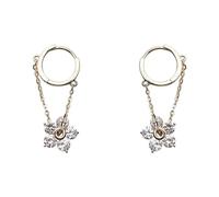Pendientes de gota con colgante de flor de cristal para mujer, bonitos aretes coreanos para oficina, joyería gótica, diseño profesional