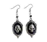 Pendientes de gota con forma de calavera de estilo vintage, aretes hechos a mano, joyería para mujer, material de aleación, aretes colgantes de calavera