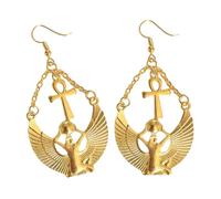 Pendientes de gota con patrón de diosas egipcias, accesorios de civilización egipcia para mujer, simbolizando sabiduría y fuerza