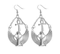Pendientes de gota con patrón de diosas egipcias, accesorios de civilización egipcia para mujer, simbolizando sabiduría y fuerza